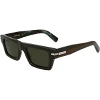 Ferragamo Zonnebril - - SF2034S - Acetaat - Groen (Gestreept kaki) - Vierkant 50/22/145