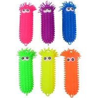 John Toys fluffy worm groot met ogen, 28cm