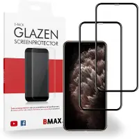 BMAX 2-pack iPhone 11 Pro Max Glazen Screenprotector - Full Cover - Zwart
