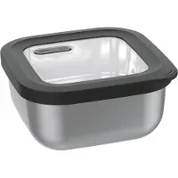GEFU PROVIDO Voorraadpot - 400 ml - Luchtdicht Bewaarblik - Glas/RVS - Stapelbaar