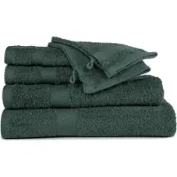 Tiseco HOME STUDIO - Handdoek RIVA - SET/6 - 100% katoen - 450 g/m² - 100% katoen - superzacht en zeer absorberend - 50x100 cm - Donkergroen