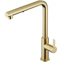 Hotbath Ace AC042 keukenmengkraan en uittrekbare duo-spray handdouche geborsteld messing PVD