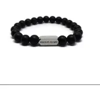 Fashion Jewelry Armband Heren - Natuursteen - Heren - Black Latiano - Medium 17cm