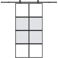 vidaXL - Schuifdeur - met - beslag - 102,5x205 - cm - gehard - glas - en - aluminium