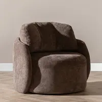 Livin24 Fauteuil Cali chenille bruin