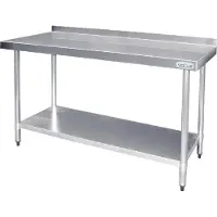 Vogue RVS werktafels met achteropstand 150 (l)cm