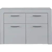 Ebuy24 Alma schoenenkast 2 deuren, 2 laden wandmontage wit hoog glans.