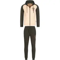 Lonsdale Joggingpak 'STRETTON' crème / olijfgroen