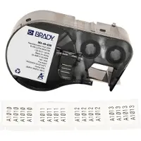 Brady M4-49-498 herpositioneerbare vinylweefsel labels zwart op wit 25,4 mm x 25,4 mm (origineel)