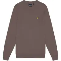 Lyle & Scott Katoenen Merino Trui met Ronde Hals, Bruin