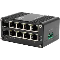 EXSYS Web-Managed Mini PoE+ Switch 8x 1 Gbit/s + 2x SFP (10 Havens), Netwerkschakelaar, Zwart