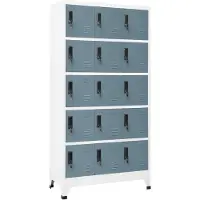 vidaXL Lockerkast 90x40x180 cm staal lichtgrijs en donkergrijs