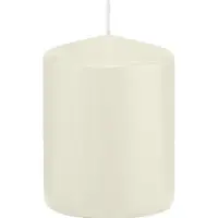 Trend Candles Cilinderkaars/stompkaars - ivoorwit - 6 x 8 cm - 29 branduren - met brandvertragende folie