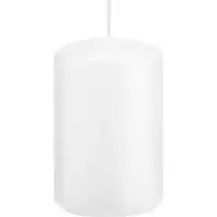 Trend Candles Cilinderkaars/stompkaars - wit - 5 x 8 cm - 18 branduren - met brandvertragende folie