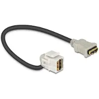 DeLOCK 86326 HDMI-kabel HDMI Aansluitkabel HDMI-A-bus 0.3 m Wit, Zwart Vergulde steekcontacten