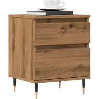 vidaXL Nachtkastjes 2 st 40x35x50cm bewerkt hout artisanaal eikenkleur