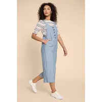 White Stuff Viola Linen Dungaree Chambray Blue Size: 18 REGULAR | Jumpsuits Outlet | Dames | Blauw
