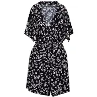 French Connection Shasta Daisy Print Playsuit Black Maat: 10 | Playsuits Outlet | Dames | Zwart