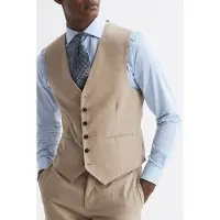 Reiss Wish Plain Waistcoat Oatmeal — Classic Fit Maat: 36 | Gilets Outlet | Heren | Wit