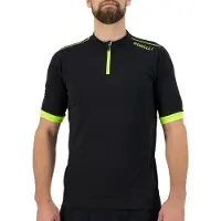 Rogelli Core Heren Fietsshirt - Korte Mouw - Korte Rits - Zwart/Fluor