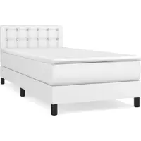 vidaXL Boxspring met matras kunstleer wit 100x200 cm