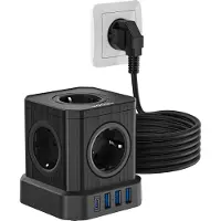 Voomy Power Cube S6 - 5 Meter - Zwart