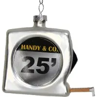 HD Collection – Glazen Kerstornament Hanger – Rolmaat / Measuring Tape – Zilver – 8,9 cm – Unieke Kerstboomdecoratie