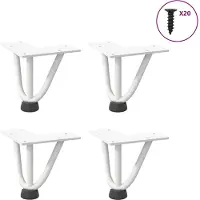 vidaXL Haarnadelpoten voor Salontafel 4 st 10 cm massief staal wit
