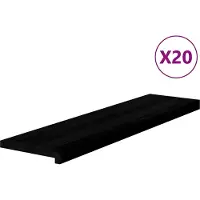 vidaXL Traptreden 20 st 100x25x2 cm massief eikenhout bruin-zwart