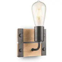 Home Sweet Home wandlamp denton 1L - hout/burned metal
