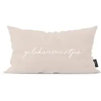 Label2X Kussen geluksmomentjes beige