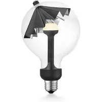 Home Sweet Home Design LED Lichtbron Move Me - Zwart/Zilver - G120 Umbrella LED lamp - 12/12/18.6cm - Met verstelbare diffuser via magneet - geschikt voor E27 fitting - Dimbaar - 5W 400lm 2700K - warm wit licht