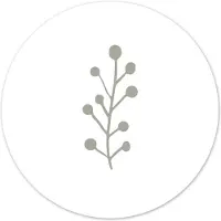 Label2X Muurcirkel leaf wit