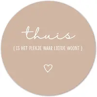 Label2X Muurcirkel thuis beige