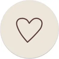 Label2X Muurcirkel hart beige