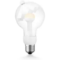 Home Sweet Home Design LED Lichtbron Move Me - Wit - G80 Umbrella LED lamp - 8/8/13.7cm - Met verstelbare diffuser via magneet - geschikt voor E27 fitting - 3W 220lm 2700K - warm wit licht