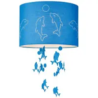 Home Sweet Home lampenkap Dolphins kinderkamer Ø 30 cm - blauw