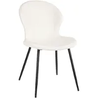 Mica Decorations Max Eetkamerstoel - Velvet - Off White - Zithoogte 45 cm