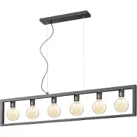 Home Sweet Home hanglamp Fito 6L rechthoek vlak - zwart