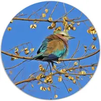 Label2X Muurcirkel colour birdy