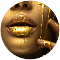 Label2X Muurcirkel gold lips