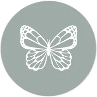 Label2X Muurcirkel green butterfly