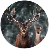 Label2X Muurcirkel deer couple