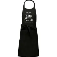 Kariban mijncadeautje - Luxe - Barbecueschort - BBQ schort - The Lord of the Grill - The return of the BBQ - Met voornaam - zwart
