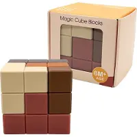 Youly Montessori Speelgoed Kubus - Educatief speelgoed - 3D puzzel - Sensorisch Speelgoed - Breinbrekers - Grijs/Roze