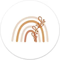 Label2X Muurcirkel kids regenboog leaf