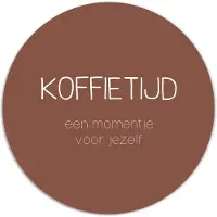 Label2X Muurcirkel koffietijd cognac