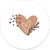 Label2X Muurcirkel kids hart leaf