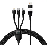 Baseus - Flash - Series-kabel USB Type C / USB Type A - USB Type C / Lightning / micro-USB - 100 - W - 1,2 - m - zwart - (CASS030101)