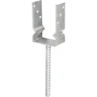 Alberts 208660 U-paalhouder | om op te schroeven of om in beton te gieten | thermisch verzinkt | vrije breedte 91 mm | set van 2